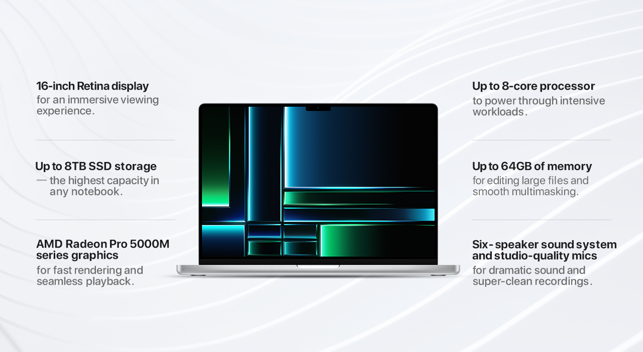 Apple MacBook Pro 16" Features - Unleash the power of professional-grade technology.